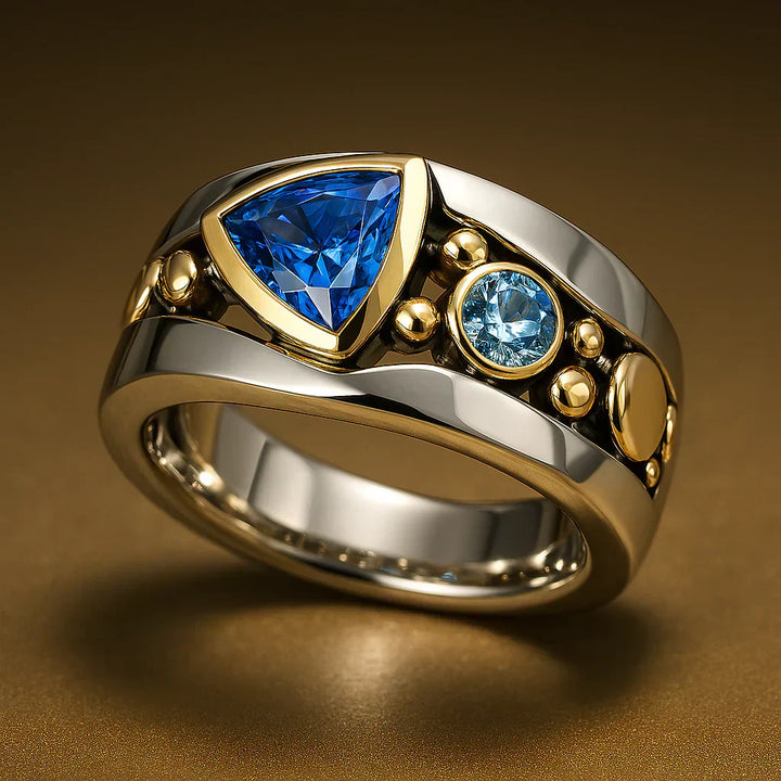 Anillo vintage azul
