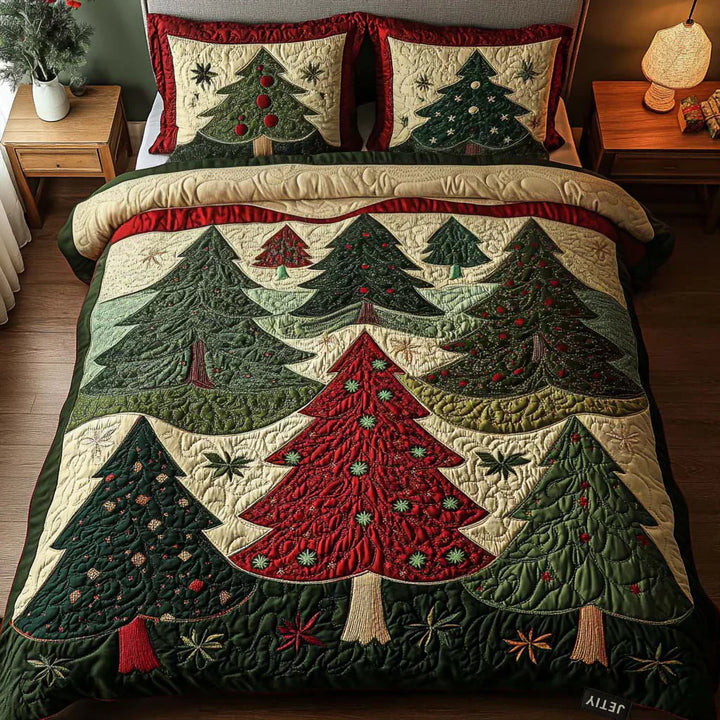 Juego de ropa de cama acolchada de 3 piezas - Bosque de la Alegría