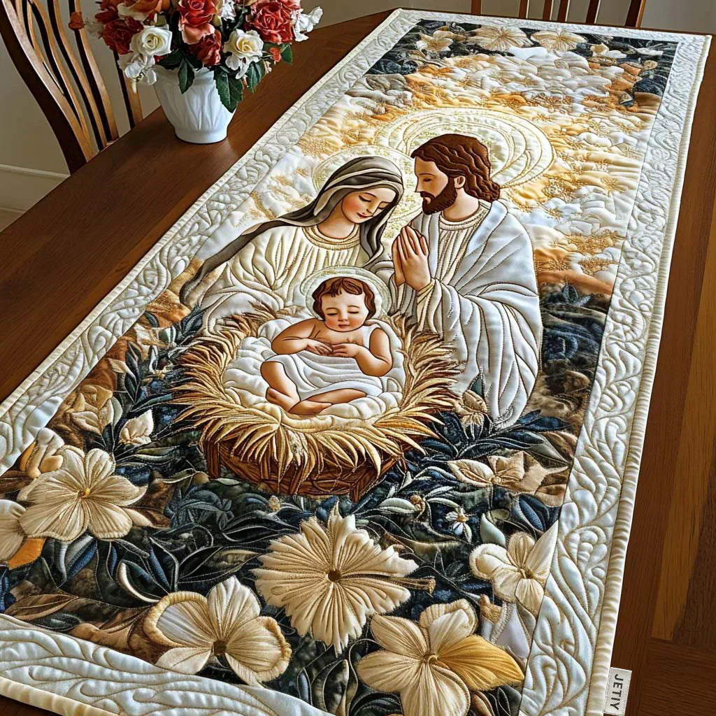 Camino de mesa acolchado - Divina Natividad