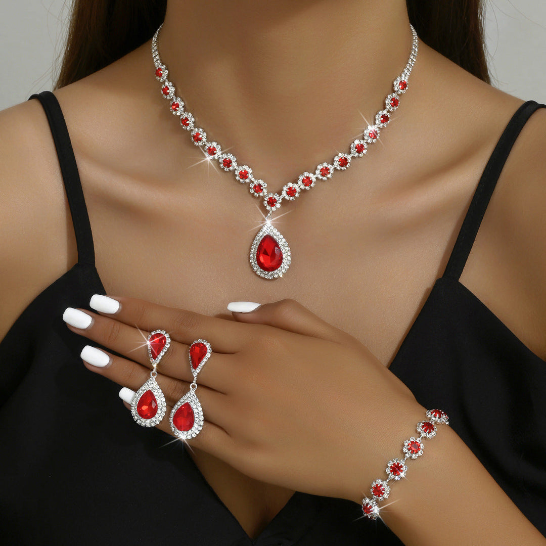 Set de joyas de novia de tres piezas