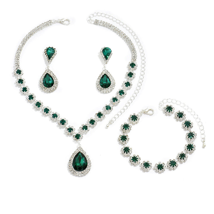 Set de joyas de novia de tres piezas
