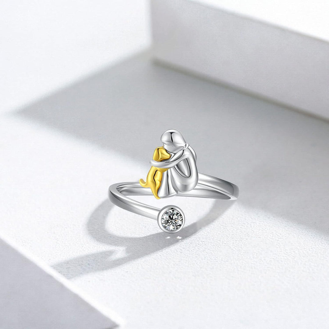 Anillo ajustable de plata de ley 925 con circonita - Artesanal