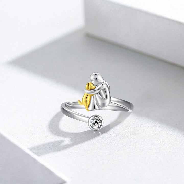 Anillo ajustable de plata de ley 925 con circonita - Artesanal