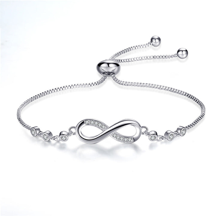 Pulsera de plata ajustable con motivo infinito