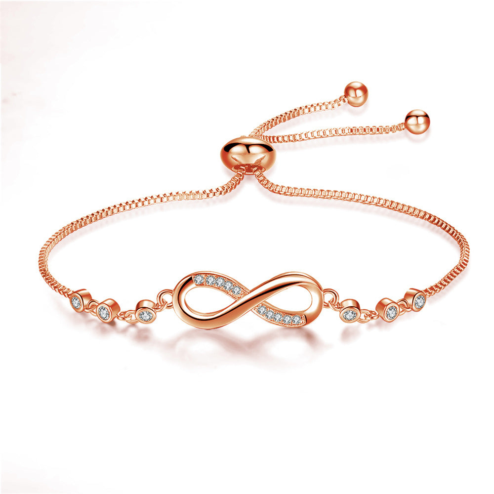 Pulsera de plata ajustable con motivo infinito