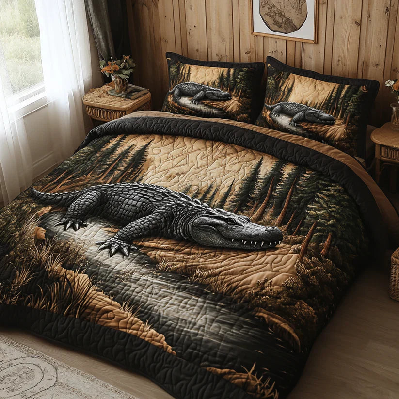 Juego de ropa de cama acolchada de 3 piezas - Animales del Bosque