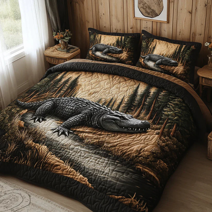 Juego de ropa de cama acolchada de 3 piezas - Animales del Bosque