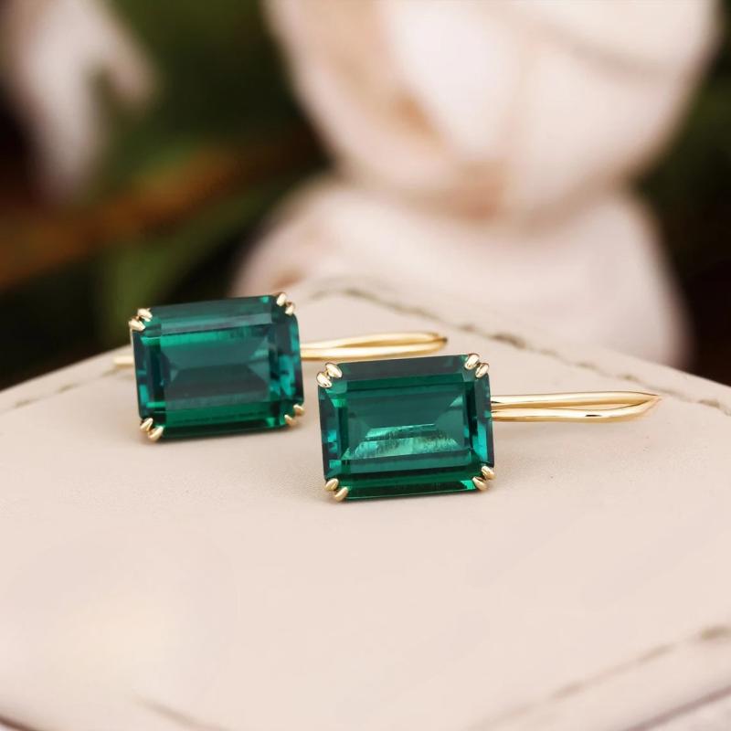 Pendientes Mila con esmeraldas