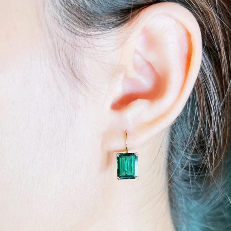 Pendientes Mila con esmeraldas