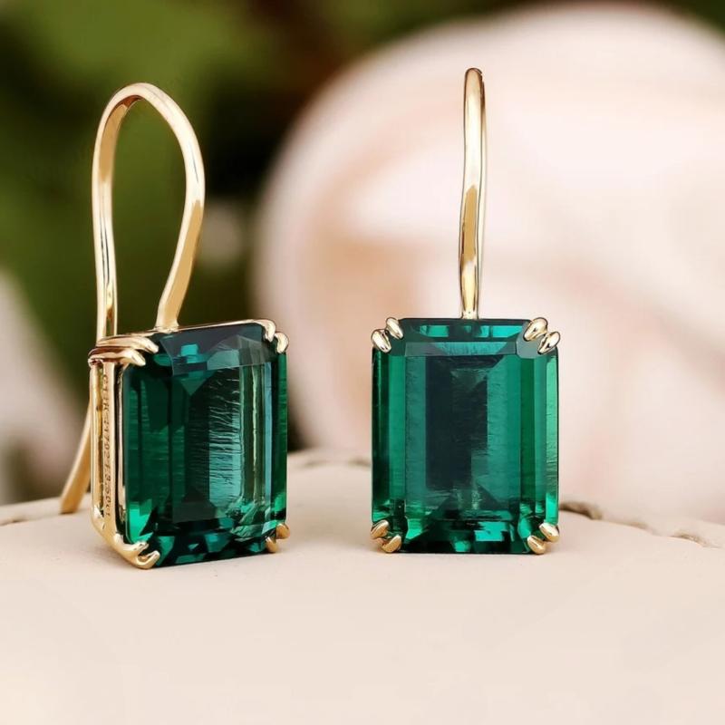 Pendientes Mila con esmeraldas