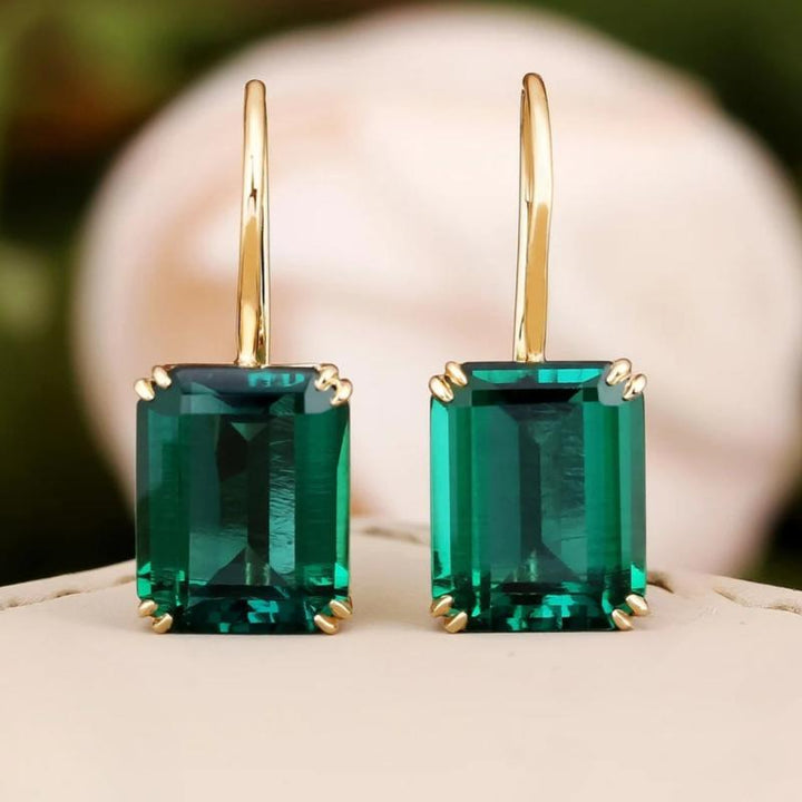 Pendientes Mila con esmeraldas