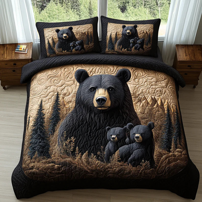 Juego de ropa de cama acolchada de 3 piezas - Animales del Bosque