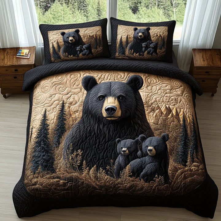 Juego de ropa de cama acolchada de 3 piezas - Animales del Bosque