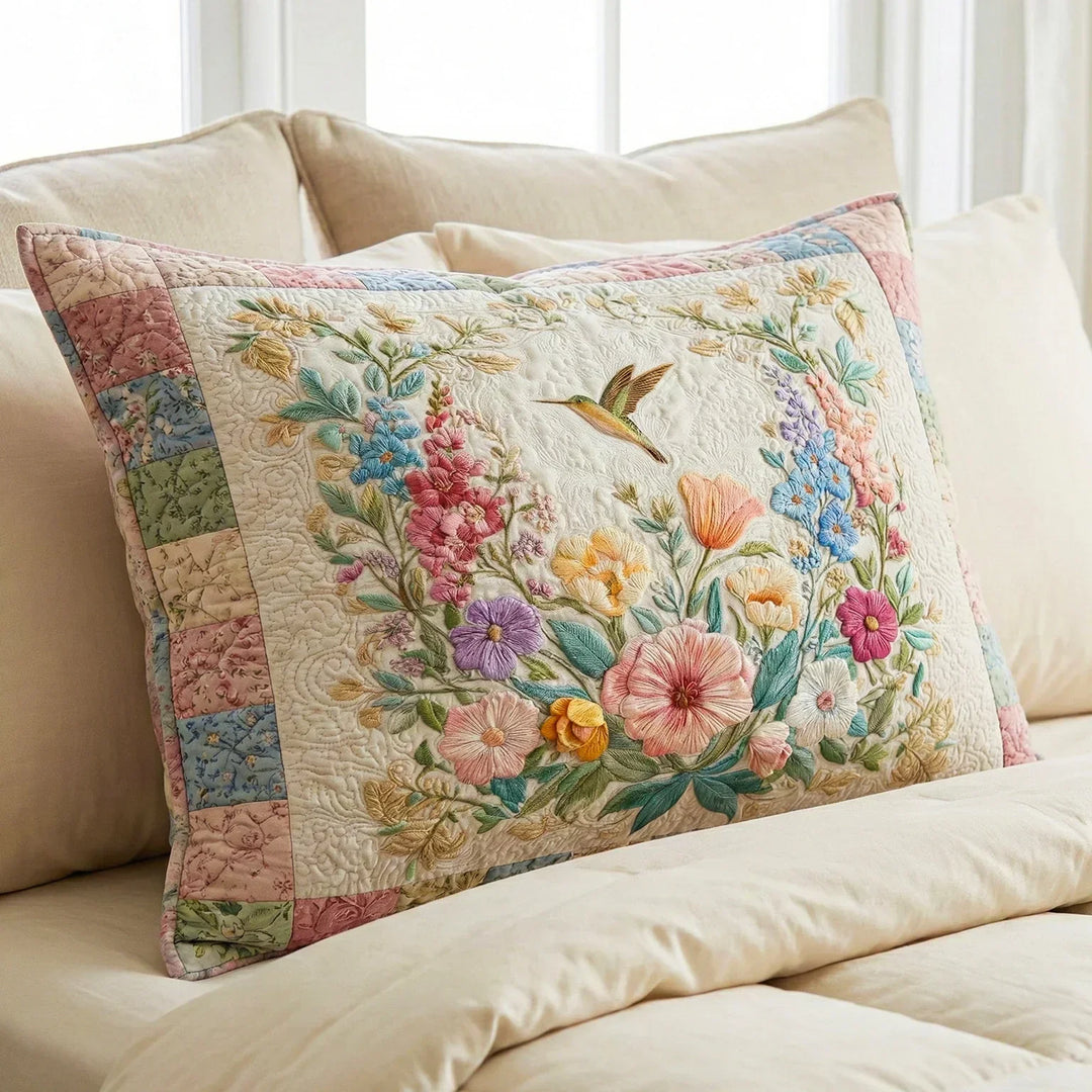 Funda de cojín acolchada - Campos de Flores