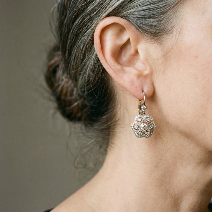 Pendientes vintage mandala de cristal