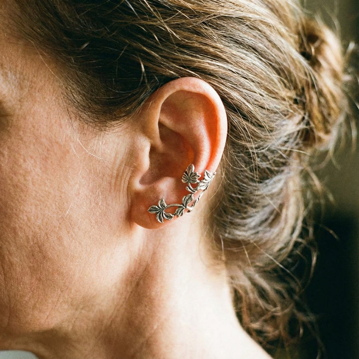 Pendientes vintage florales con cierre de clip