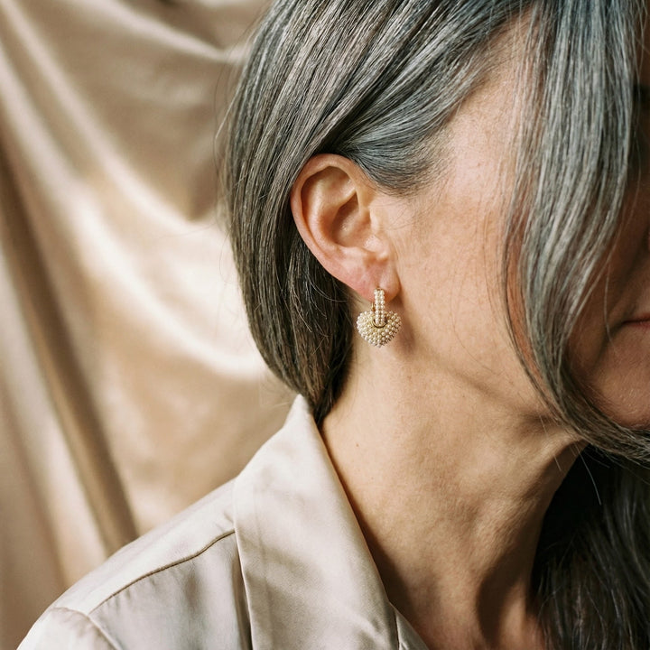 Pendientes de aro de oro "Perles d'Amour"