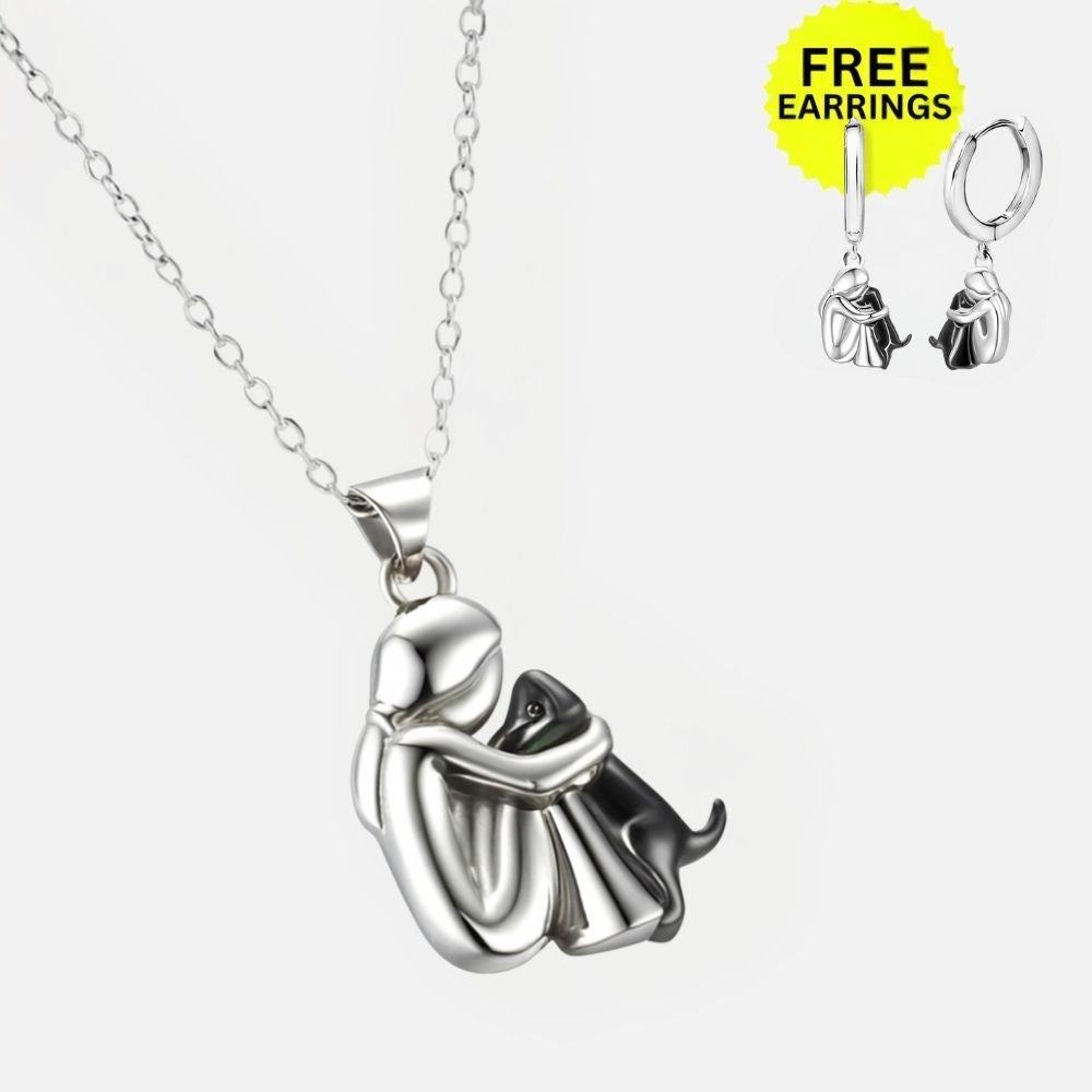Collar colgante 'Abrazo' con pendientes a juego
