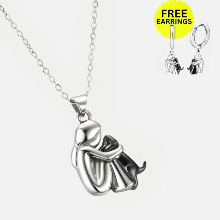 Collar colgante 'Abrazo' con pendientes a juego