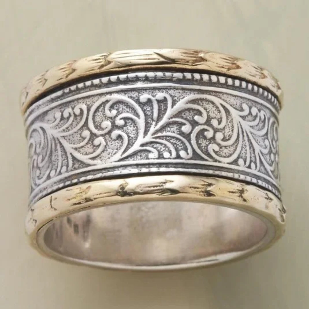Anillo vintage de oro y plata