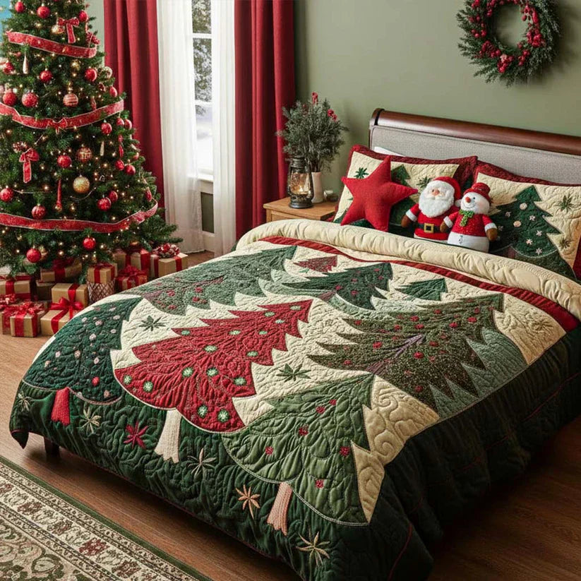 Juego de ropa de cama acolchada de 3 piezas - Bosque de la Alegría