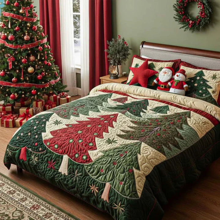 Juego de ropa de cama acolchada de 3 piezas - Bosque de la Alegría