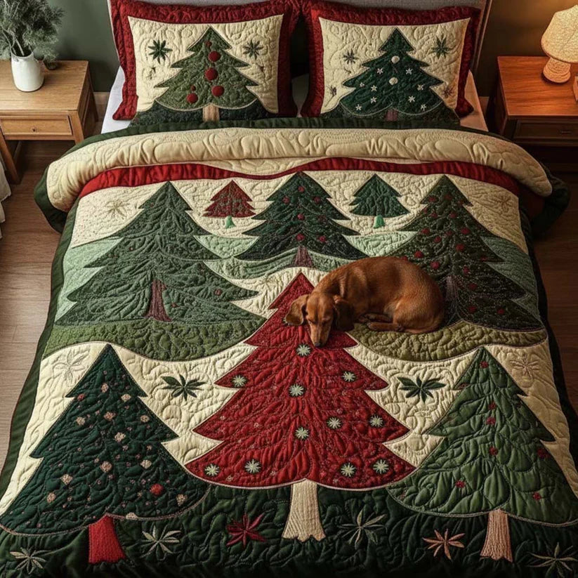 Juego de ropa de cama acolchada de 3 piezas - Bosque de la Alegría