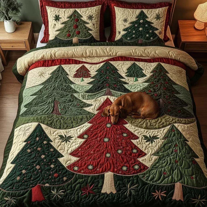 Juego de ropa de cama acolchada de 3 piezas - Bosque de la Alegría