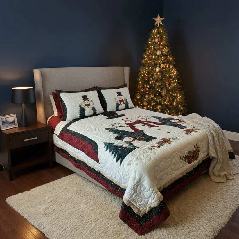 Juego de ropa de cama acolchada de 3 piezas - Amigos de la Nieve