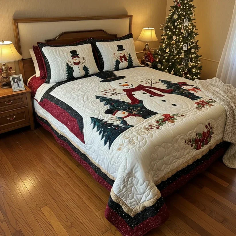 Juego de ropa de cama acolchada de 3 piezas - Amigos de la Nieve