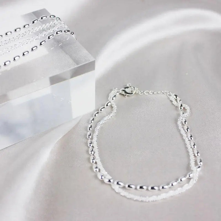 Set de pulseras de plata con circón
