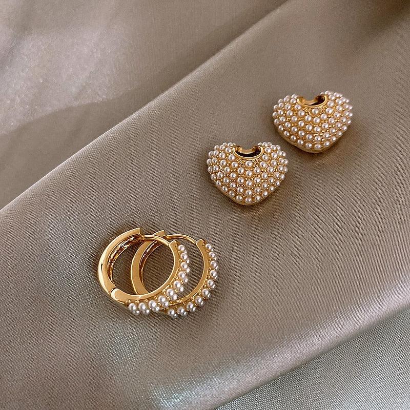 Pendientes de aro de oro "Perles d'Amour"