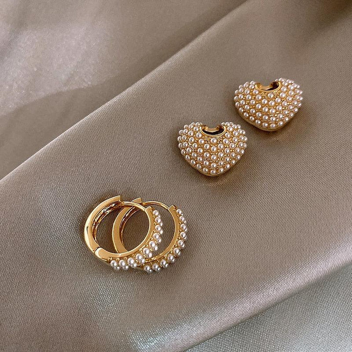 Pendientes de aro de oro "Perles d'Amour"