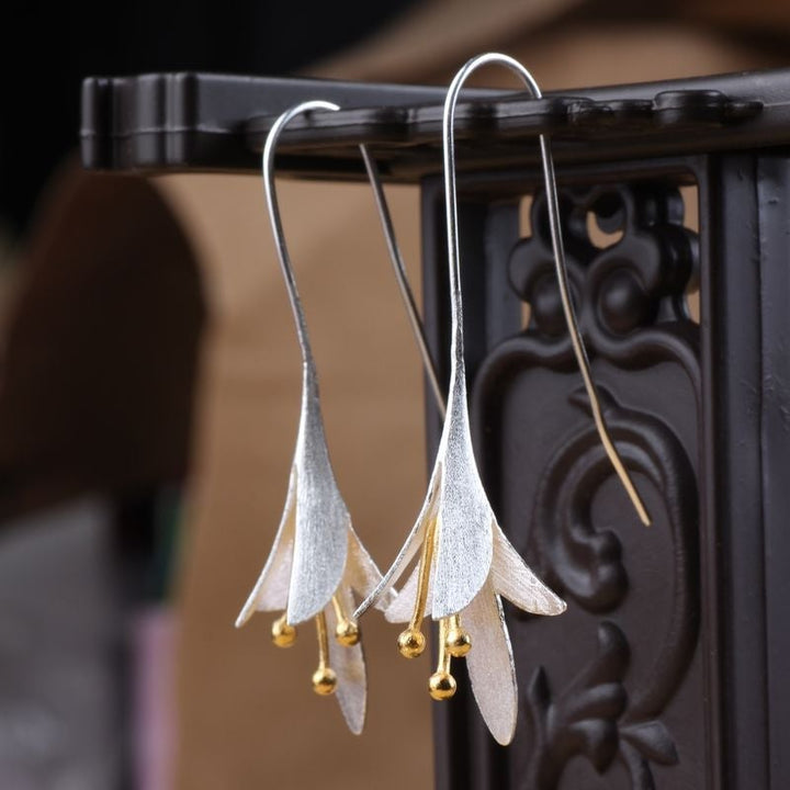 Pendientes de plata florales