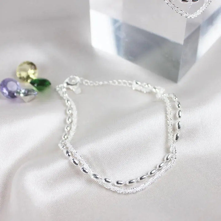 Set de pulseras de plata con circón