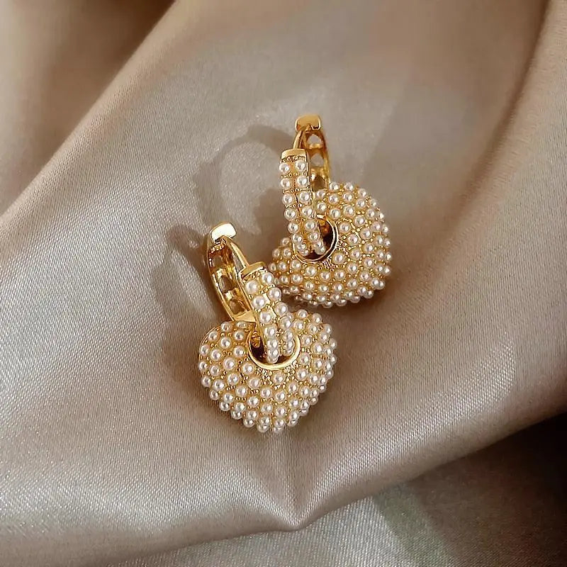Pendientes de aro de oro "Perles d'Amour"