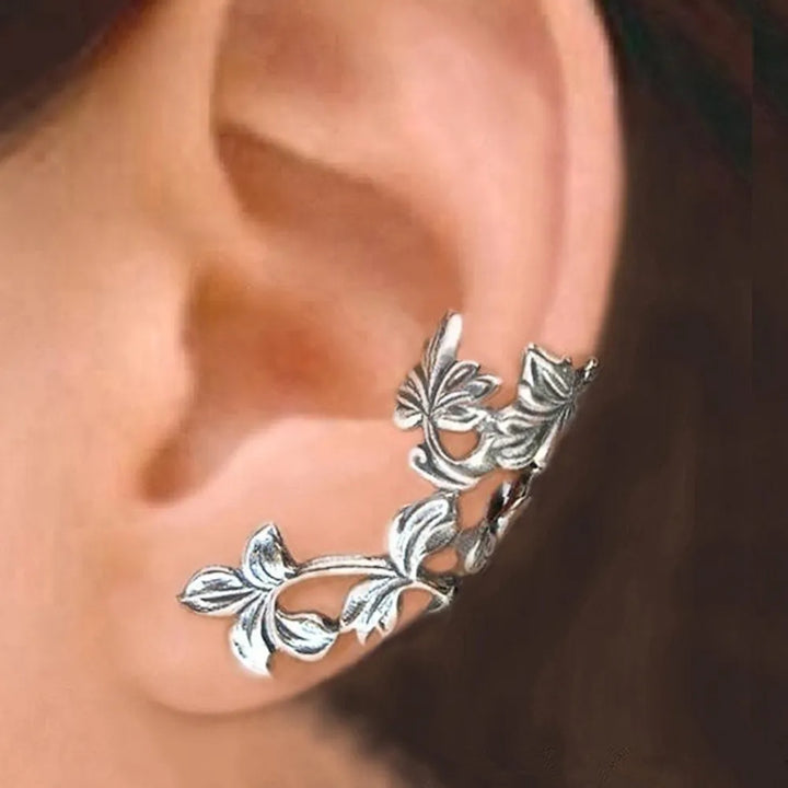 Pendientes vintage florales con cierre de clip