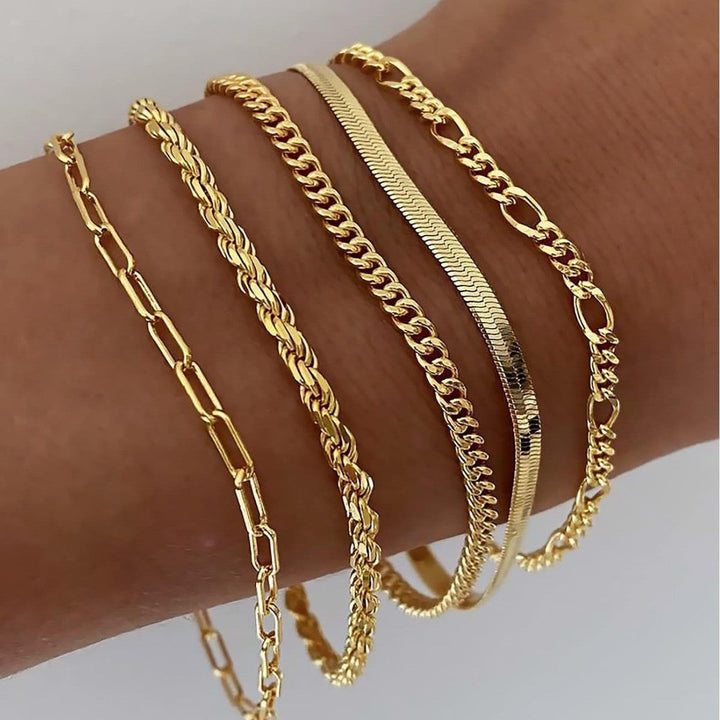 Set de pulseras de oro