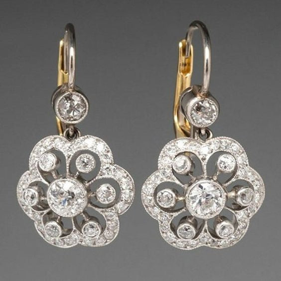 Pendientes vintage mandala de cristal