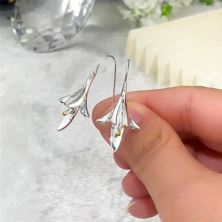 Pendientes de plata florales