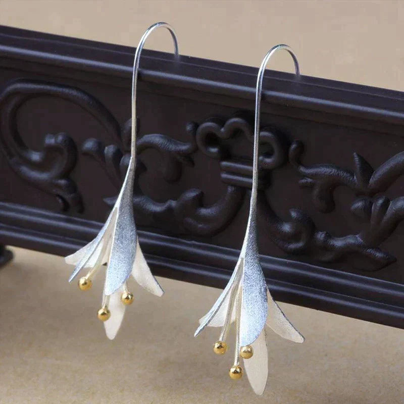 Pendientes de plata florales