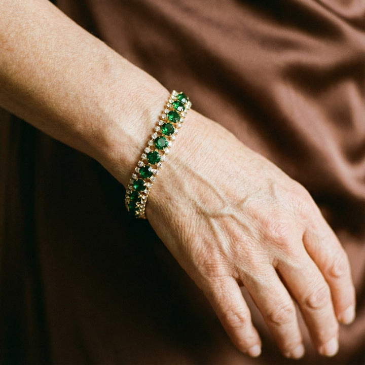 Pulsera oro y verde