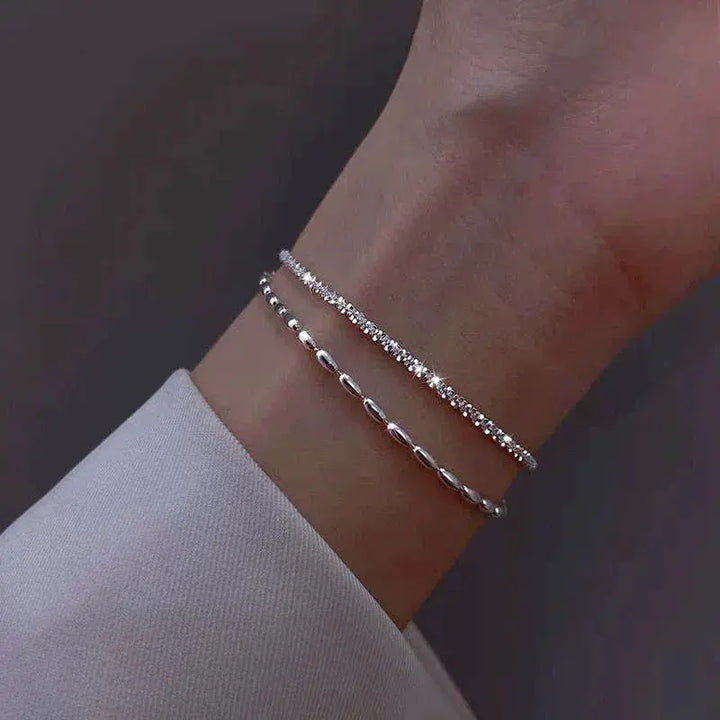 Set de pulseras de plata con circón