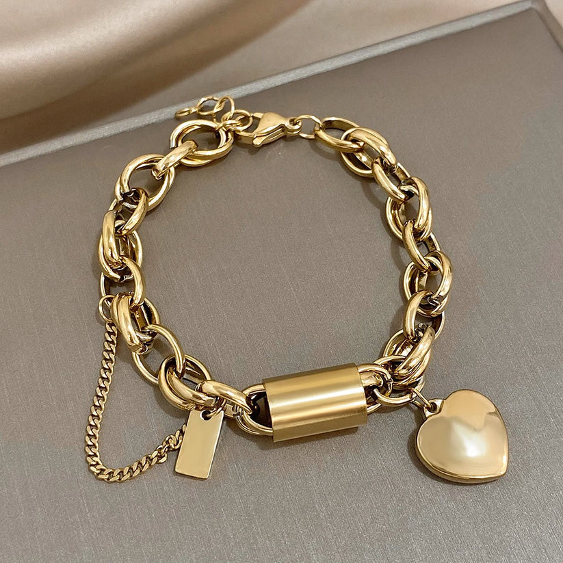 Pulsera ancha de oro
