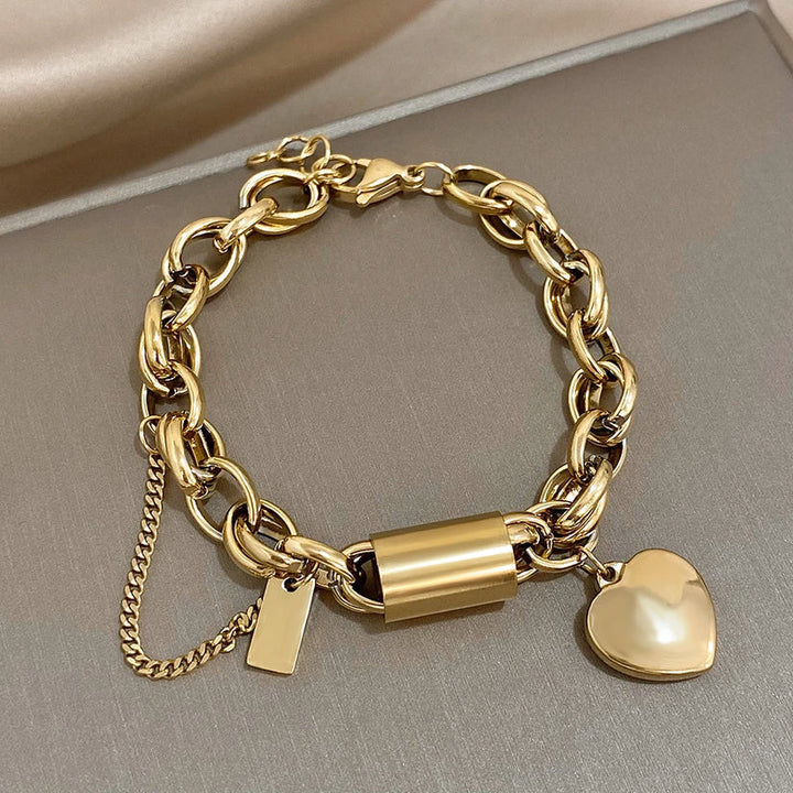 Pulsera ancha de oro