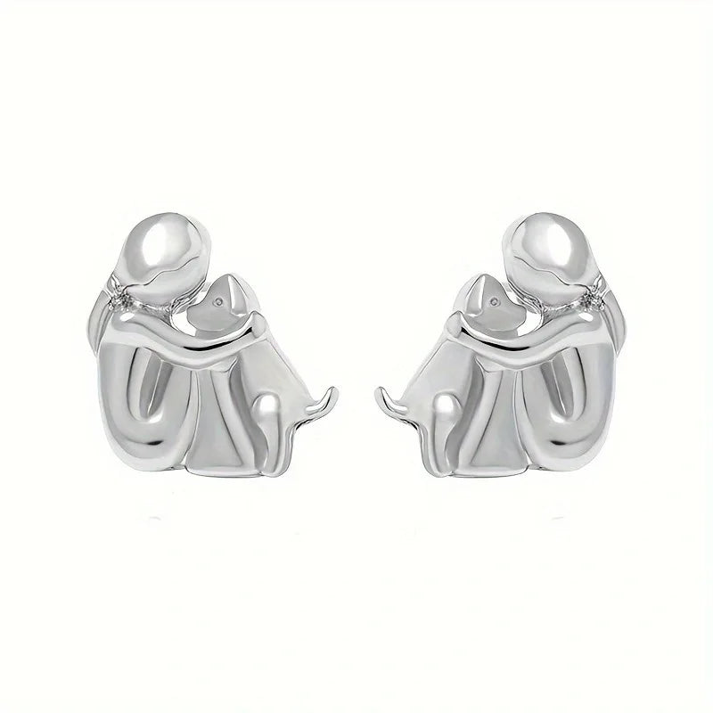 Pendientes Huggies bicolor plata y oro