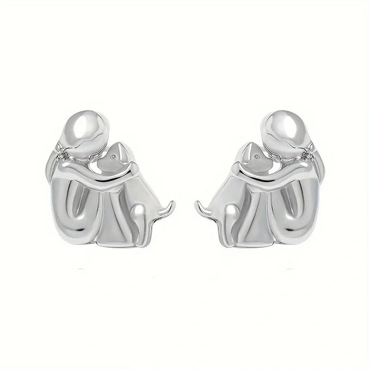 Pendientes Huggies bicolor plata y oro