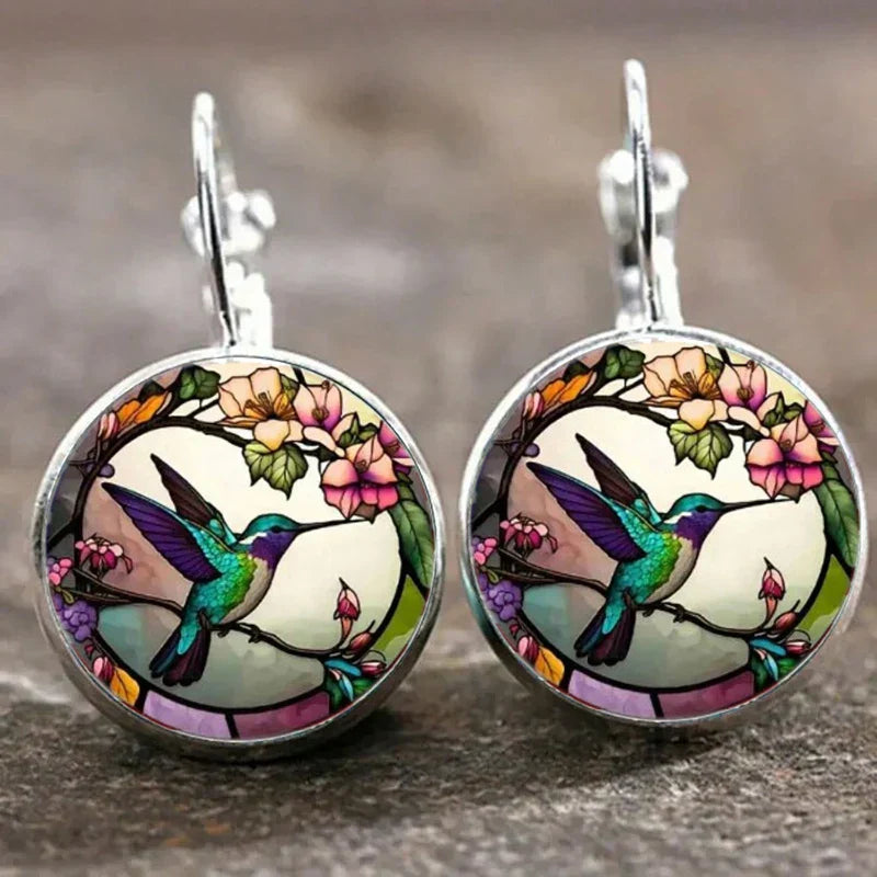 Colgante colibrí con cúpula de vidrio