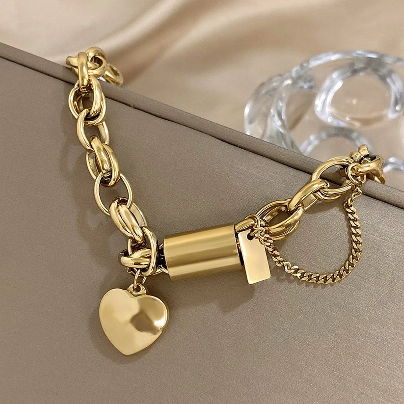 Pulsera ancha de oro