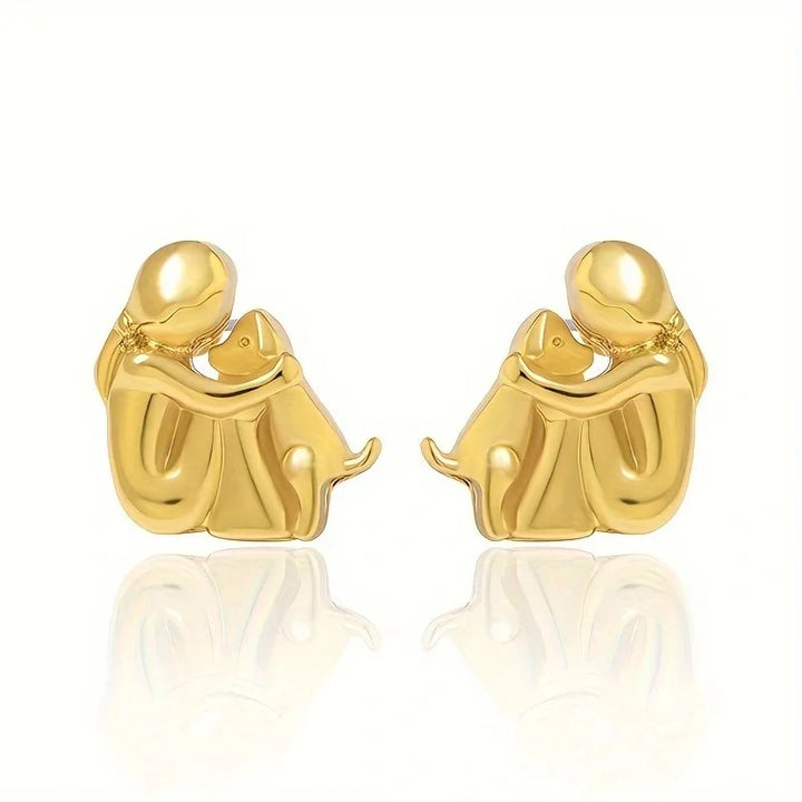 Pendientes Huggies bicolor plata y oro